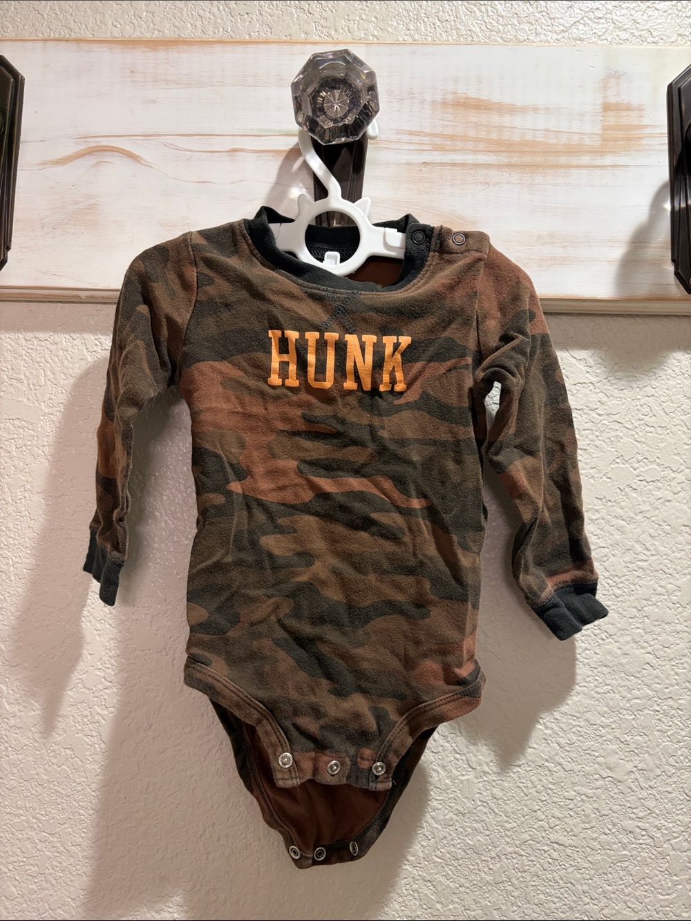 Hunk Camo Long-Sleeve One-Piece for Kids - Brown/Green